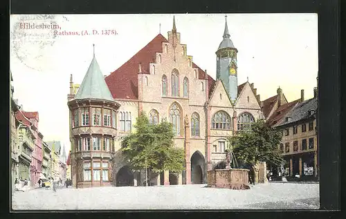 AK Hildesheim, Blick auf Rathaus