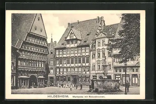 AK Hildesheim, Marktplatz mit Rolandbrunnen