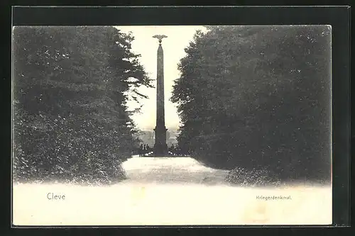 AK Cleve, Blick auf Kriegerdenkmal