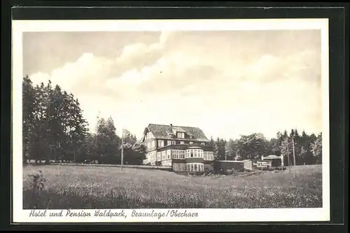 AK Braunlage /Oberharz, Blick auf Hotel und Pension Waldpark