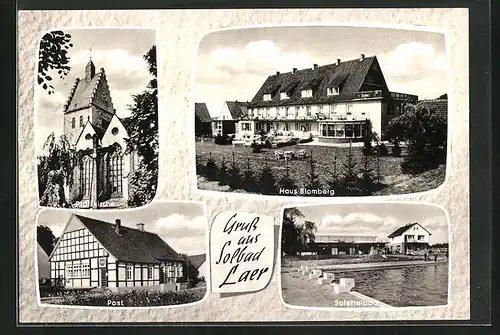 AK Laer, Hotel Haus Blomberg, Solefreibad, Post