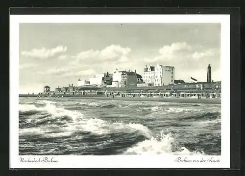 AK Borkum /Nordsee, Ort von der Seeseite