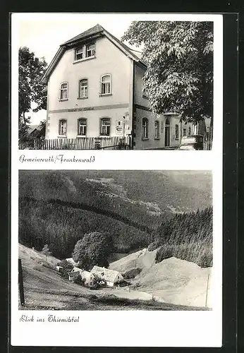 AK Gemeinreuth /Frankenwald, Gasthof zur Waldlust, Blick ins Thiemitztal