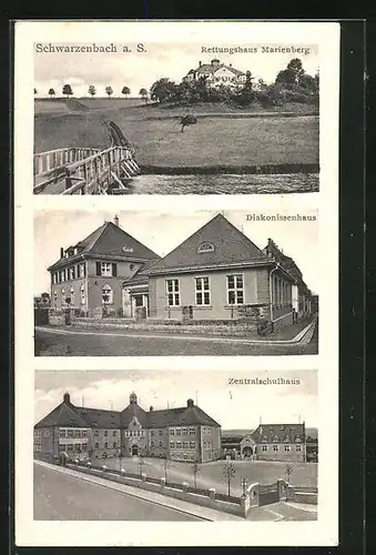 AK Schwarzenbach a. S., Rettungshaus Marienberg, Diakonissenhaus, Zentralschulhaus
