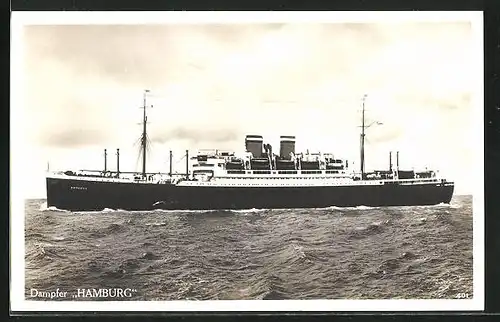 AK Passagierschiff Hamburg, Dampfer auf hoher See