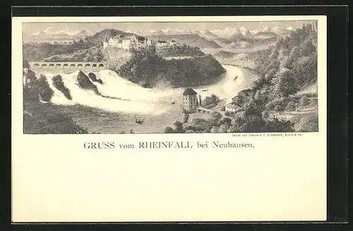AK Neuhausen, Rheinfall mit Umgebung