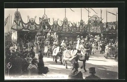 AK Nice, Carnaval Fasching 1906, Char du Stama-Casserolles
