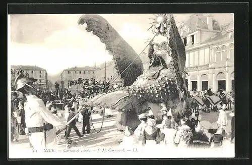 AK Nice, Carnaval Fasching 1906, Grosse Paradenfigur