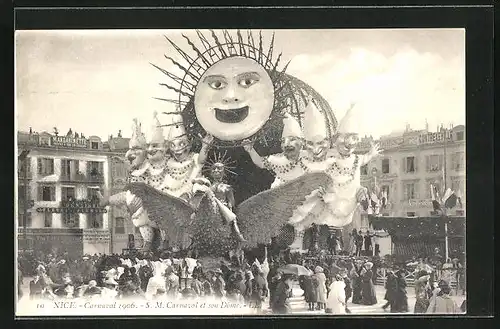 AK Nice, Carnaval Fasching 1906, Grosser Festwagen