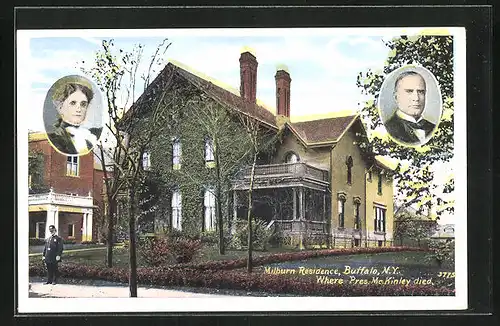 AK Buffalo, N. Y., Milburn Residence, Where Präsident der USA Mc Kinley died