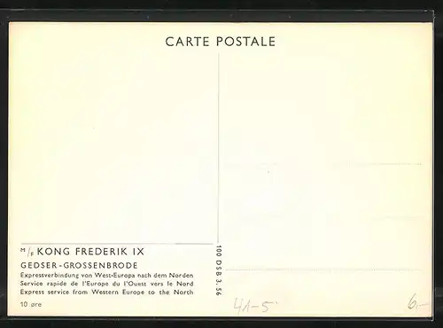 AK Gedser-Grossenbrode, Passagierschiff Kong Frederik IX