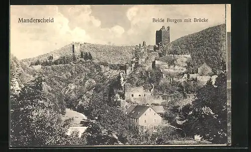 AK Manderscheid, Burgen mit Brücke, Fehldruck