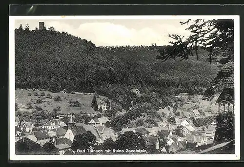 AK Bad Teinach, Gesamtansicht mit Ruine Zavelstein