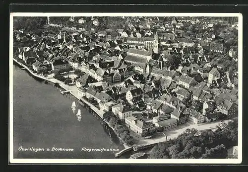 AK Überlingen a. B., Teilansicht, Fliegeraufnahme