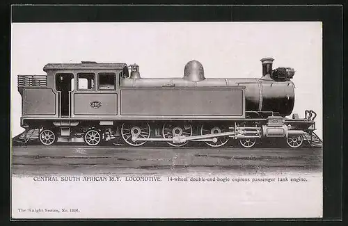 AK Central South African Rly. Locomotive, 14-wheel double-end-bogie express passanger tank engine, Eisenbahn