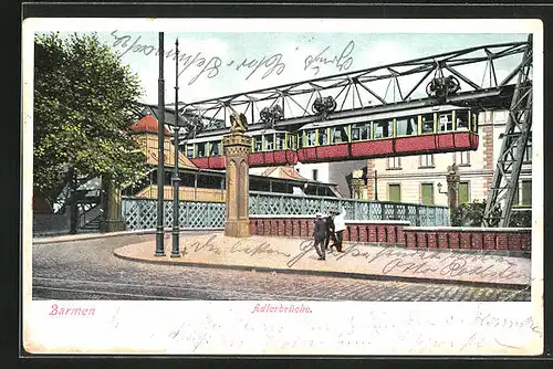 AK Barmen, Adlerbrücke, Schwebebahn