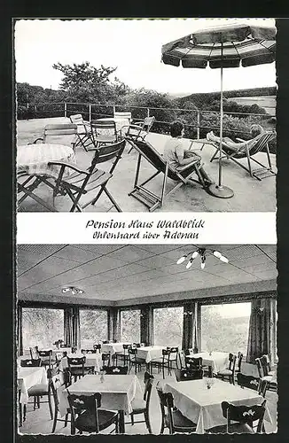 AK Ohlenhard /Adenau, Hotel-Pension Haus Waldblick, Restaurant und Terrasse