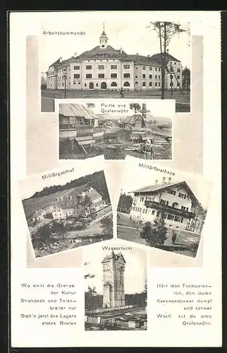 AK Grafenwöhr, Militärgasthof, Arbeitskommando, Wasserturm