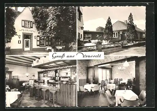 AK Vrasselt-Emmerich, Innen- und Aussenansicht Hotel-Restaurant Heering