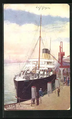 AK Passagierschiff S. S. Hibernia im Hafen