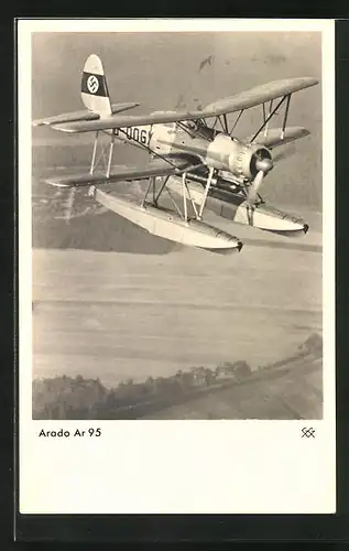 AK Wasserflugzeug Arado Ar 95 in der Luft, 