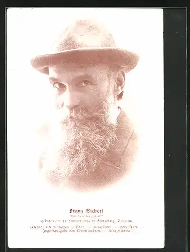 AK Franz Eichert mit Hut und Vollbart
