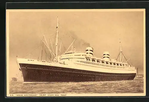 AK Passagierschiff SS Nieuw Amsterdam läuft aus