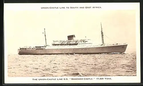 AK The Union-Castle Line SS Braemar Castle, Passagierschiff