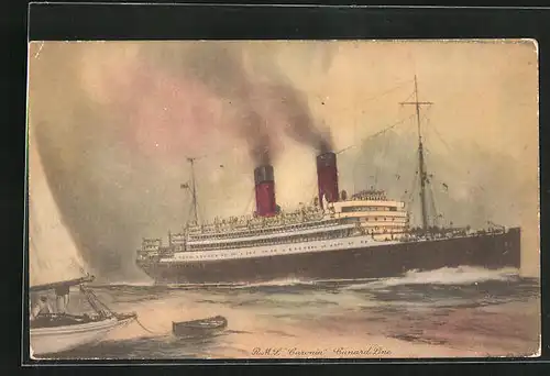 Künstler-AK Passagierschiff RMS Caronia, Cunard Line