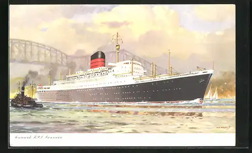 Künstler-AK Passagierschiff Cunard RMS Saxonia