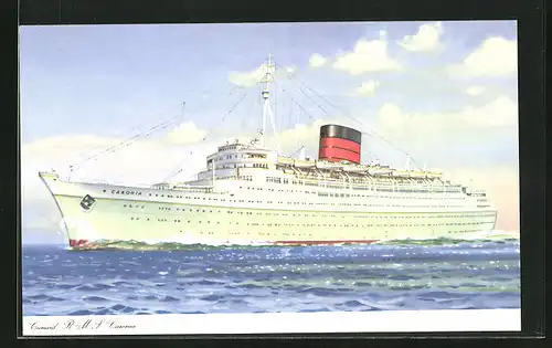 Künstler-AK Passagierschiff Cunard RMS Caronia bei sonnigem Wetter
