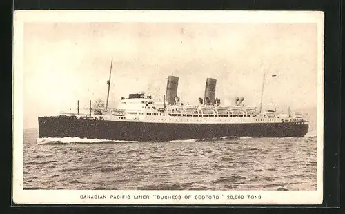 AK Canadian Pacific Liner Duchess of Bedford, Passagierschiff