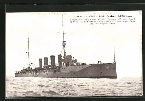 AK Kriegsschiff HMS Bristol, Light Cruiser