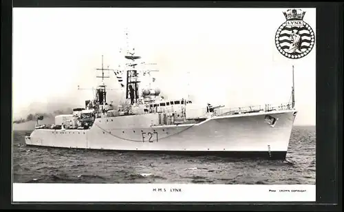 AK Kriegsschiff HMS Lynx F27, zur See