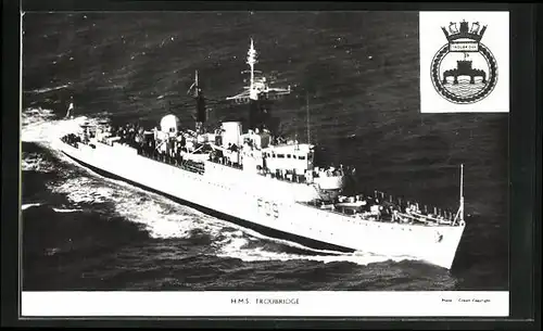 AK Kriegsschiff HMS Troubridge, bei voller Fahrt