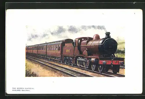 AK Englische Eisenbahn The Scotch Express 1000, Midland Railway