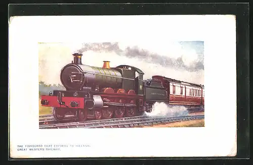AK Englische Eisenbahn The Fishguard Boat Express to Ireland, Great Western Railway
