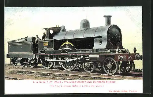 AK Englische Eisenbahn, Four-Cylinder Compound Express Engine, L. & N. W. Rly.