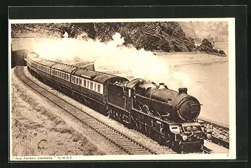 AK The Torbay Express der G. W. R., Englische Eisenbahn
