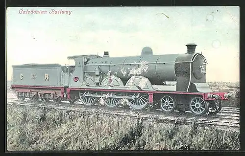 AK Lokomotive der Caledonian Railway, Englische Eisenbahn