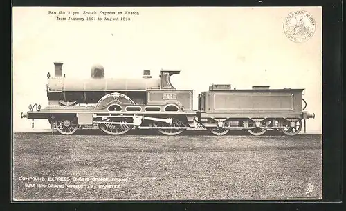 AK Englische Eisenbahn, Lokomotive Jeanie Deans No. 3105 der London & North Western Railway Company