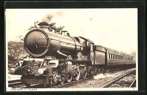 AK Lokomotive King Henry V. der G. W. R., englische Eisenbahn