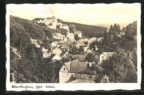 AK Blankenheim /Eifel, Häuser mit Blick auf Burgruine