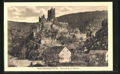 AK Manderscheid, Niederburg mit Brücke