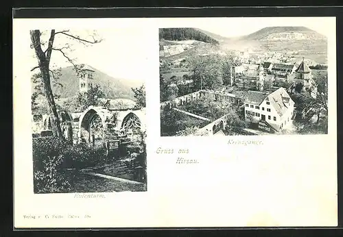 AK Hirsau, Ansicht des Eulenturms und der Kreuzgänge