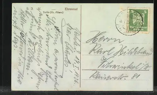 AK Dahle, S. G. V. - Ehrenmal