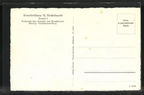 AK Schwalenberg i. L., Künstlerklause H. Niederbracht, Anti-Alkohol