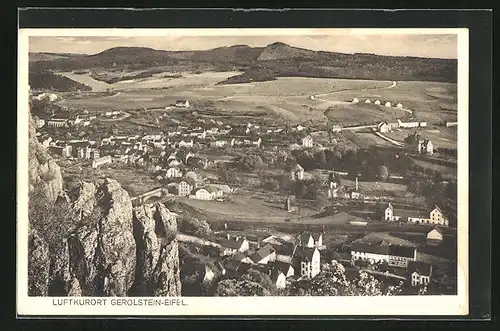 AK Gerolstein, Panorama der Stadt vom Felsen