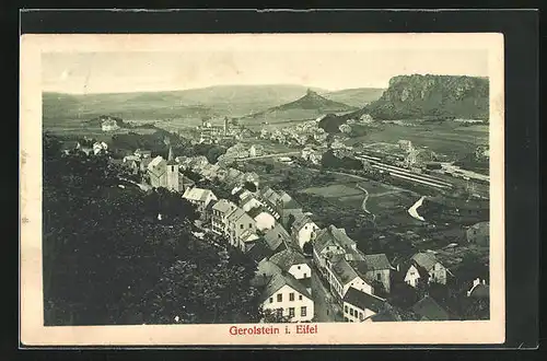 AK Gerolstein i. Eifel, Ansicht der Stadt und Felder