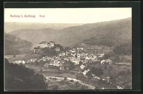 AK Malberg b. Kyllburg, Totalansicht mit Schloss